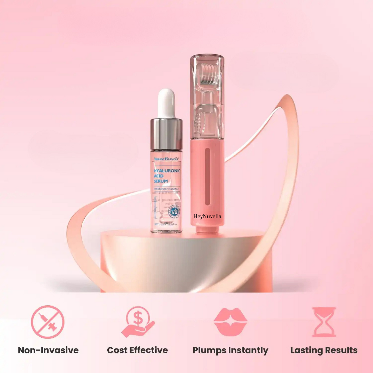 Liphyra™ Plump Kit – Microneedling Lip Roller + HA Serum